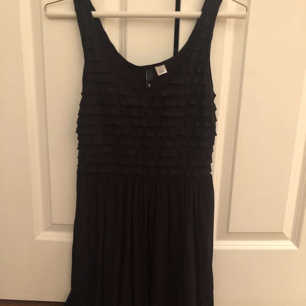 H&M Divided Black Ruffle Stretch Short Dress